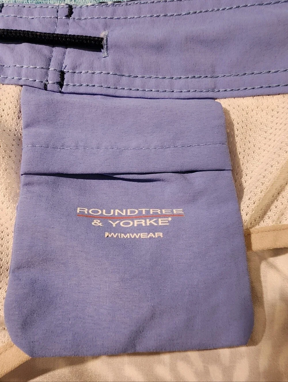 Roundtree & Yorke Navy and White Floral Swim Trunks